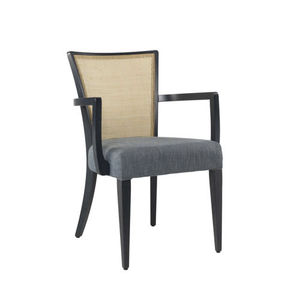 contemporary chair / upholstered / with armrests / fabric