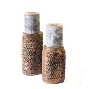 wooden candle holder