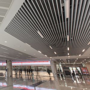 metal suspended ceiling / strip / acoustic
