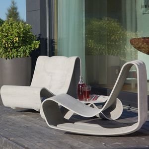 original design fireside chair / fiber-reinforced concrete / garden