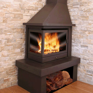 wood-burning fireplace