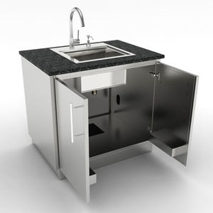 stainless steel kitchen sink cabinet / for gardens