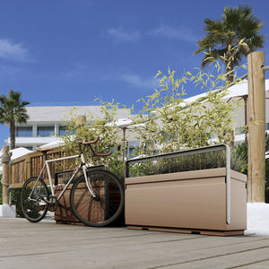 steel planter / polyethylene / rectangular / vertical