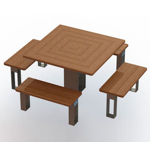 contemporary table and bench set