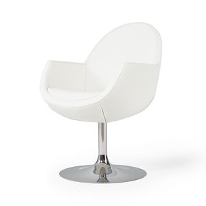 contemporary chair / upholstered / with armrests / swivel