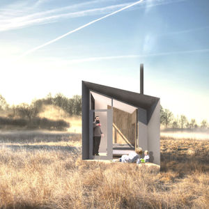 prefab house / modular / minimalist / timber frame house