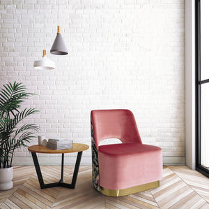 contemporary fireside chair / fabric / multi-color / contract