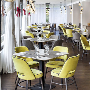 contemporary chair / upholstered / beech / contract