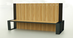 public bench / contemporary / oak / iroko