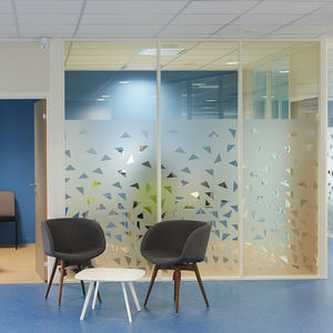 removable partition / wooden / glazed / double-glazed
