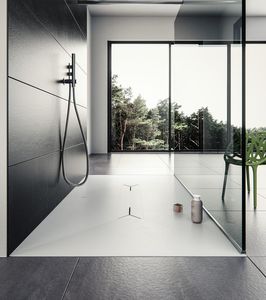 rectangular shower base / raised / Solid Surface / non-slip