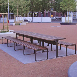 contemporary table and bench set 1