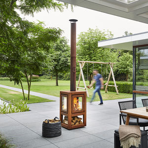 wood-burning fireplace