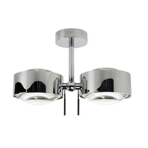 contemporary ceiling light / round / glass / metal
