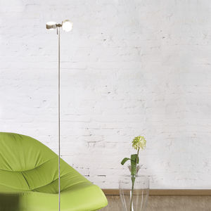 floor-standing lamp / contemporary / metal / glass