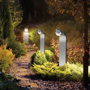 garden bollard light / contemporary / polished stainless steel / LED