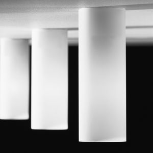 contemporary ceiling light / round / glass / LED