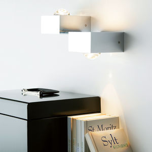 contemporary wall light / metal / borosilicate glass / LED