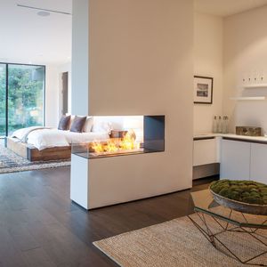 bioethanol fireplace / contemporary / open hearth / 3-sided