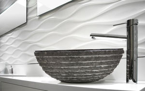 countertop washbasin / round / marble / contemporary