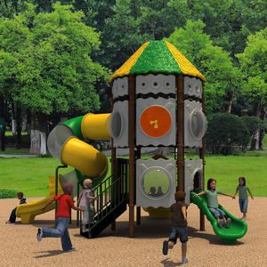 public entity play structure / for public buildings / plastic / aluminum