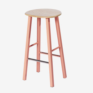 contemporary bar stool / powder-coated steel / molded plywood / for restaurants