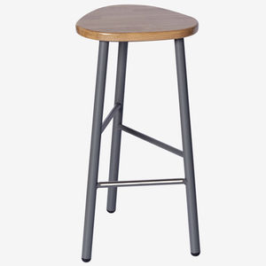 contemporary bar stool / powder-coated steel / molded plywood / for offices