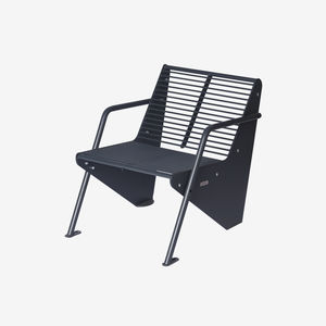public bench / contemporary / galvanized steel / powder-coated steel