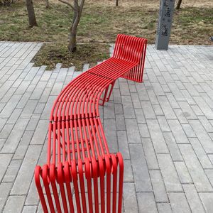 public bench / contemporary / galvanized steel / powder-coated steel