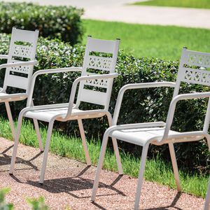 contemporary chair / with armrests / powder-coated steel / contract