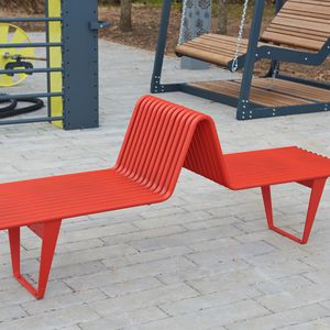 contemporary sun lounger / galvanized steel / powder-coated steel / for public spaces