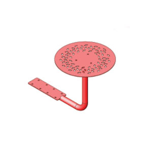 contemporary picnic table / powder-coated steel / powder-coated steel base / round