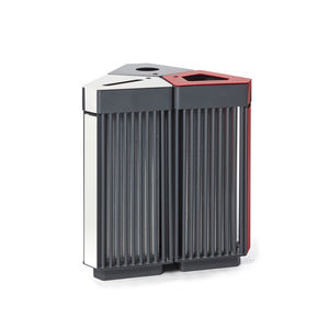 public trash can / powder-coated steel / for school / recycling