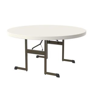 contemporary table / high-density polyethylene (HDPE) / powder-coated steel base / round