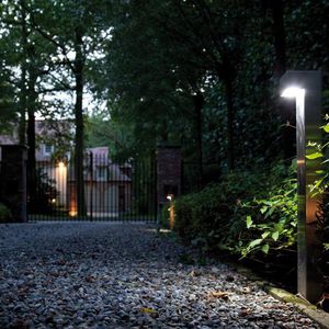 garden bollard light / contemporary / steel / brass