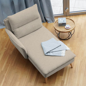 Scandinavian design daybed / fabric / leather / solid wood