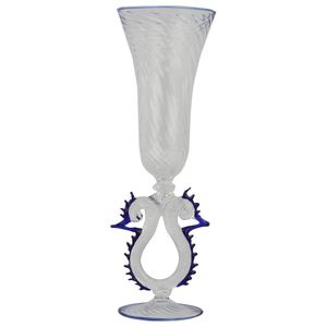blown glass champagne flute