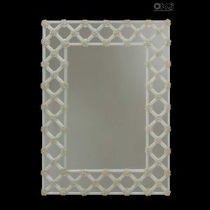 wall-mounted mirror / venetian style / rectangular / wooden