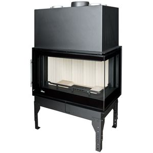 wood-burning fireplace insert / corner
