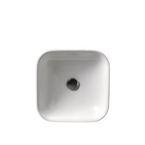 countertop hand basin / square / ceramic / commercial