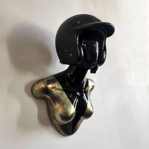glazed ceramic helmet holder