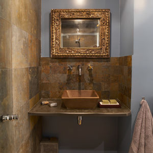 bathroom tiles / wall / slate / square