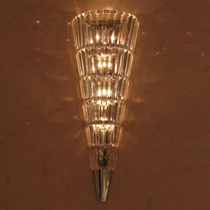 contemporary wall light / living room / stainless steel / crystal