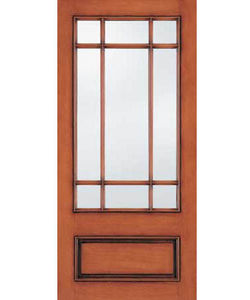 swing French door / mahogany / security