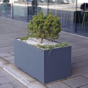 concrete planter / composite / rectangular / high-resistance