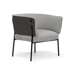 contemporary armchair / leather / lacquered metal / standard base