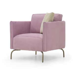 contemporary armchair / leather / gold plated / standard base