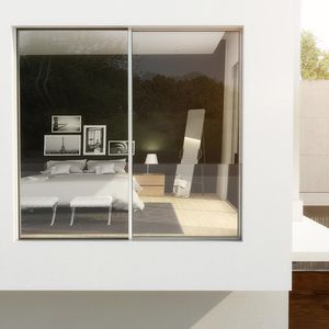 sliding patio door / aluminum / thermally-insulated