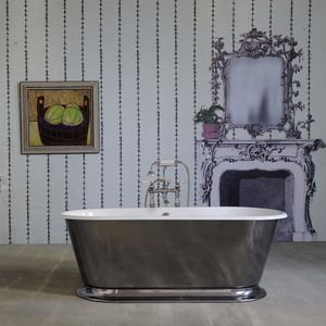 free-standing bathtub / oval / cast iron / double