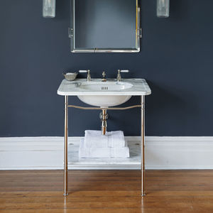 free-standing washbasin / rectangular / marble / minimalist design
